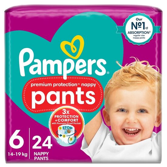 Pampers premium "biksītes" 6. izmērs 24 gb. (0.52 eur/gb)