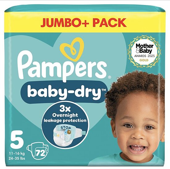 Pampers "klipši" 5.izmērs 3x Overnight protection 72 gb. (0.22 eur/gb) 