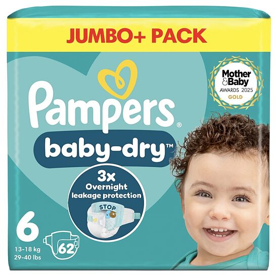 Pampers "klipši" 6.izmērs 3x Overnight protection 62 gb. (0.28 eur/gb)