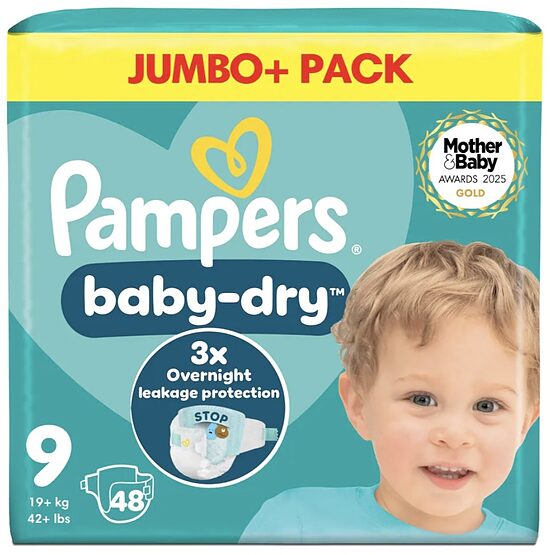 Jaunums! Pampers "klipši" 9. izmērs 3x Overnight protection 48 gb. (0.38 eur/gb)