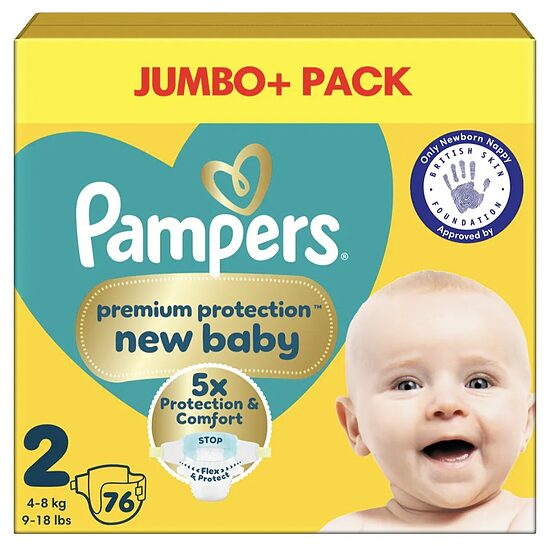 Pampers premium "klipši" ultra soft ar kabatiņu 2. izmērs 76 gb. (0.21 eur/gb)