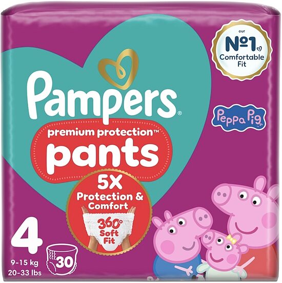 Pampers premium "biksītes" 4. izmērs 30 gb. Peppa Pig