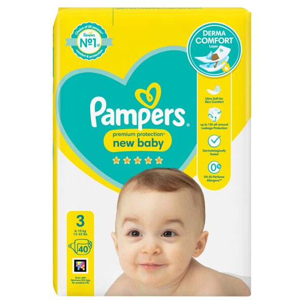 Pampers premium "klipši" 3. izmērs 40 gb. (0.28 eur/gb)