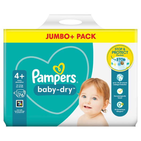 Pampers "klipši"" 4 + izmērs 76 gb. (0,25 eur/gb)