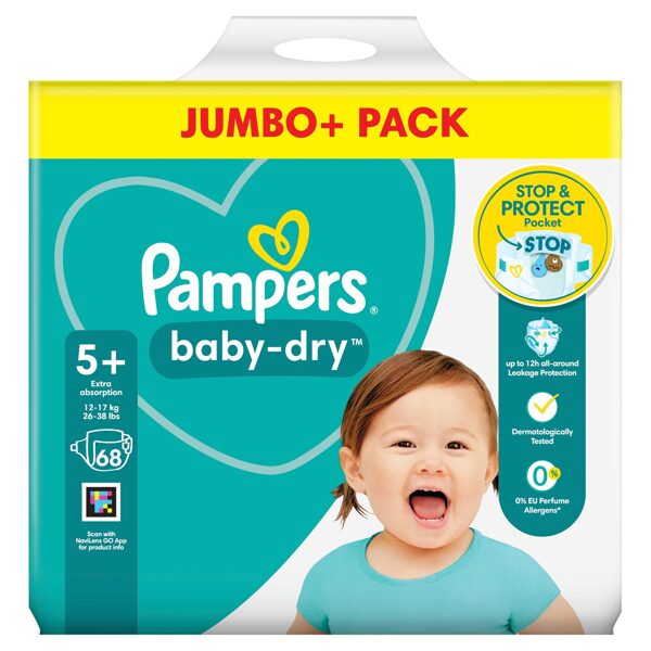 Pampers "klipši" 5 + izmērs 68 gb. (0.27 eur/gb)