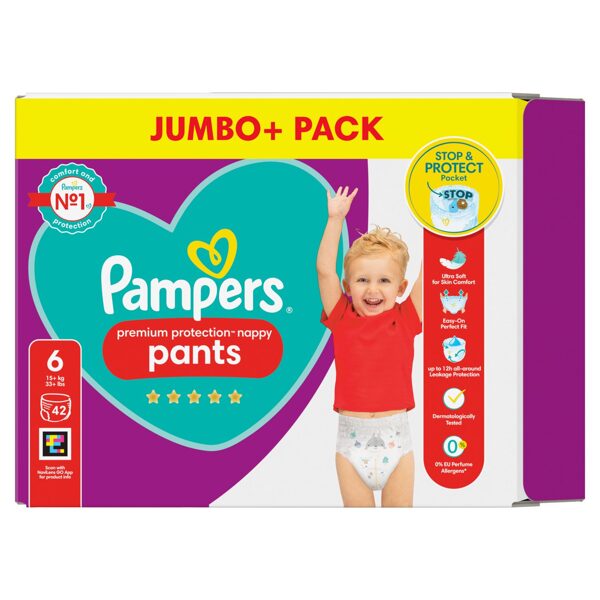 Pampers premium "biksītes" 6. izmērs 42 gb. (0.40 eur/gb)