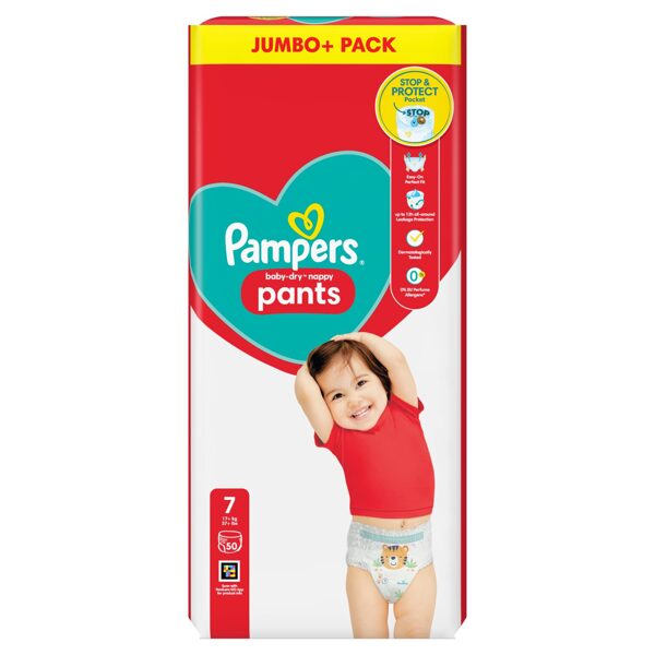 Pampers "biksītes" 7. izmērs 50 gb. (0.38 eur/gb)