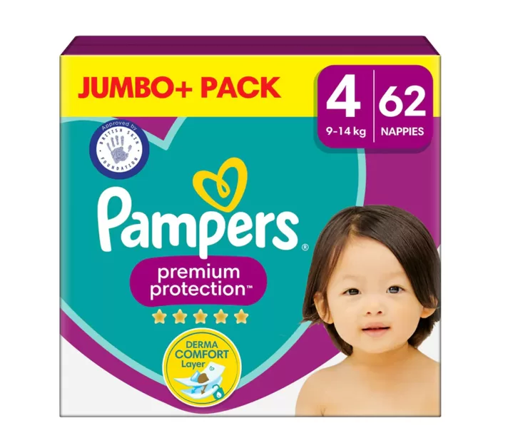 Pampers premium "klipši"  4. izmērs 62 gb. (0.23 eur/gb)